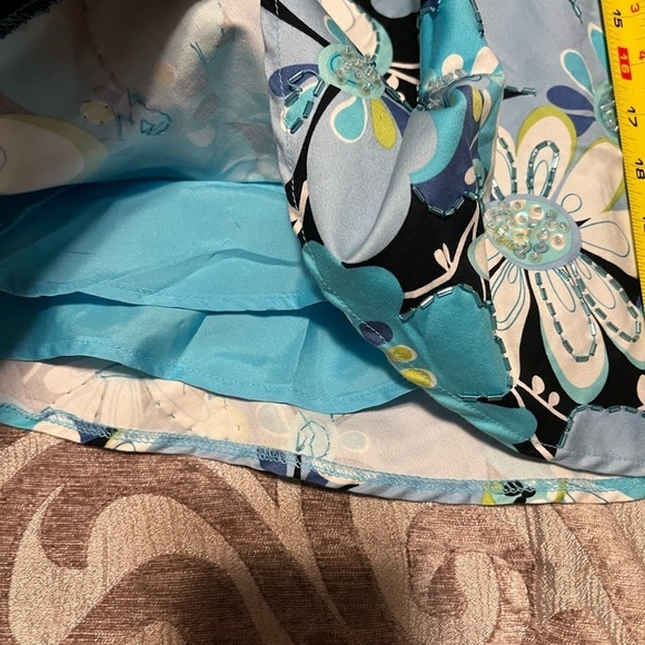 Citrine Blue and Black Midi A-Line Skirt - Size 2 - Picture 11 of 11